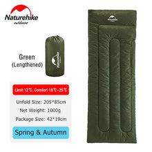 Load image into Gallery viewer, Naturehike Lightweight Compact Cotton Single Hiking Sleeping Bag Waterproof Square Packable Summer Outdoor Camping Sleeping Bag