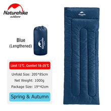 Load image into Gallery viewer, Naturehike Lightweight Compact Cotton Single Hiking Sleeping Bag Waterproof Square Packable Summer Outdoor Camping Sleeping Bag