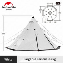 Load image into Gallery viewer, Naturehike Pyramid Camping Tent 5-8 Persons Windproof Rainproof Camping Large Space Family Tent Hiking Tourism Tent