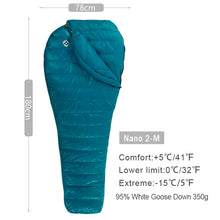 Load image into Gallery viewer, AEGISMAX NANO Outdoor Camping Ultralight Tent Mummy White Goose Down Three Season Sleeping Bag Nylon Bag Portable splicing