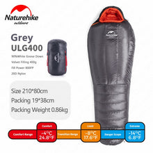 Load image into Gallery viewer, Naturehike 2019 Winter Goose Down Mummy Keep Warm Sleeping Bag Restriction Comfort Temperature -32℃ -4℃ ULG400 ULG700 ULG1000