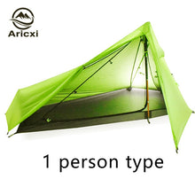 Load image into Gallery viewer, Aricxi light 2 Outdoor Ultralight Camping Tent 2 person Professional 15D Silnylon Rodless Tent