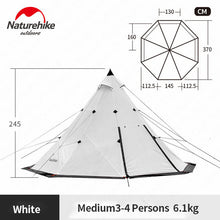 Load image into Gallery viewer, Naturehike Pyramid Tent Outdoor Camping Tent Pyramid Camping Tents Large Capacity Windproof Rainproof Waterproof Family Tent