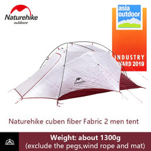 Load image into Gallery viewer, Naturehike Ultralight Tent 2 Men Camping 15D Double-layer Waterproof Dome Tent 4 Season Outdoor Portable Backpacking Tent