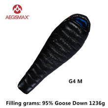 Load image into Gallery viewer, AEGISMAX 95% White Goose Down Mummy Camping Sleeping Bag Cold Winter Ultralight Baffle Design Camping Splicing FP800 G1-G5