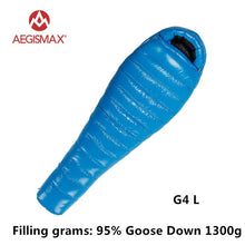 Load image into Gallery viewer, AEGISMAX 95% White Goose Down Mummy Camping Sleeping Bag Cold Winter Ultralight Baffle Design Camping Splicing FP800 G1-G5