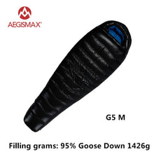Load image into Gallery viewer, AEGISMAX 95% White Goose Down Mummy Camping Sleeping Bag Cold Winter Ultralight Baffle Design Camping Splicing FP800 G1-G5