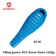 Load image into Gallery viewer, AEGISMAX 95% White Goose Down Mummy Camping Sleeping Bag Cold Winter Ultralight Baffle Design Camping Splicing FP800 G1-G5