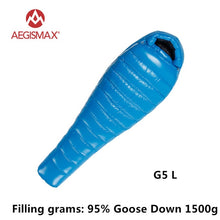 Load image into Gallery viewer, AEGISMAX 95% White Goose Down Mummy Camping Sleeping Bag Cold Winter Ultralight Baffle Design Camping Splicing FP800 G1-G5