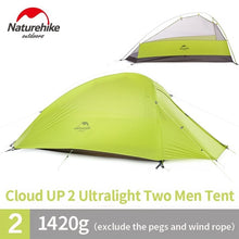 Load image into Gallery viewer, Naturehike Cloud Up Series 1 2 3 Person Camping Tent Outdoor Ultralight Camp Equipment Gear