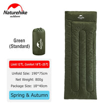 Load image into Gallery viewer, Naturehike Ultralight Rectangular Compact Hiking Sleeping Bag Cotton Waterproof Single Summer Outdoor Camping Sleeping Bag
