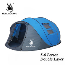 Load image into Gallery viewer, HUI LINGYANG throw tent outdoor automatic tents throwing pop up waterproof camping hiking tent waterproof large family tents
