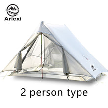Load image into Gallery viewer, Aricxi light 2 Outdoor Ultralight Camping Tent 2 person Professional 15D Silnylon Rodless Tent
