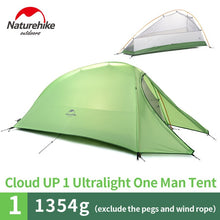 Load image into Gallery viewer, Naturehike Cloud Up Series 1 2 3 Person Camping Tent Outdoor Ultralight Camp Equipment Gear
