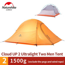 Load image into Gallery viewer, Naturehike Cloud Up Series 1 2 3 Person Camping Tent Outdoor Ultralight Camp Equipment Gear
