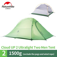 Load image into Gallery viewer, Naturehike Cloud Up Series 1 2 3 Person Camping Tent Outdoor Ultralight Camp Equipment Gear
