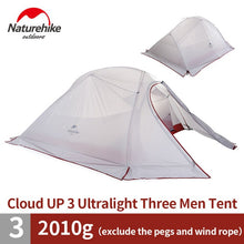 Load image into Gallery viewer, Naturehike Cloud Up Series 1 2 3 Person Camping Tent Outdoor Ultralight Camp Equipment Gear
