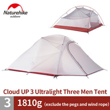 Load image into Gallery viewer, Naturehike Cloud Up Series 1 2 3 Person Camping Tent Outdoor Ultralight Camp Equipment Gear
