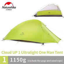 Load image into Gallery viewer, Naturehike Cloud Up Series 1 2 3 Person Camping Tent Outdoor Ultralight Camp Equipment Gear
